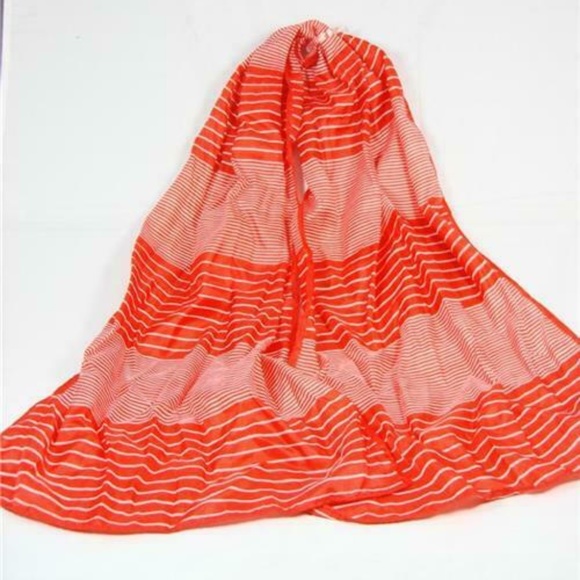 GLENTEX red striped SCARF - Picture 3 of 4